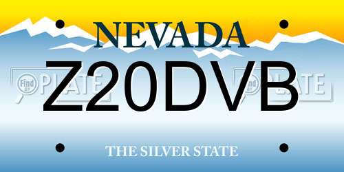 Z20DVB Nevada License Plate