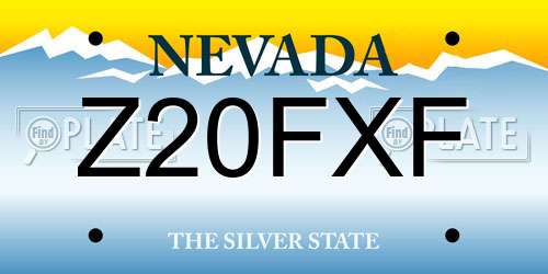 Z20FXF Nevada License Plate
