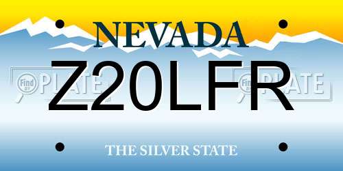 Z20LFR Nevada License Plate