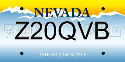 Z20QVB Nevada License Plate