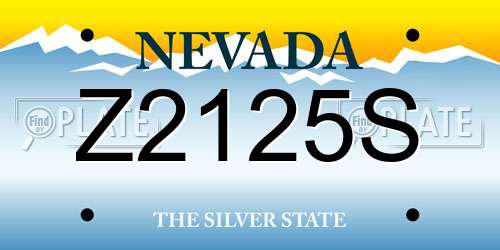 Z2125S Nevada License Plate