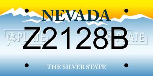 Z2128B Nevada License Plate
