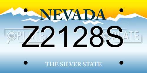 Z2128S Nevada License Plate