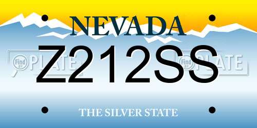 Z212SS Nevada License Plate