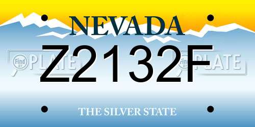 Z2132F Nevada License Plate