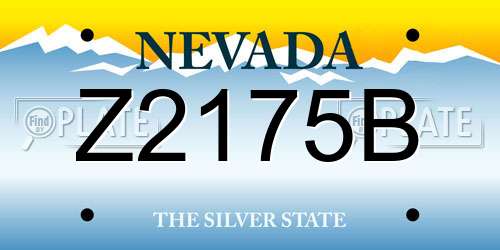 Z2175B Nevada License Plate