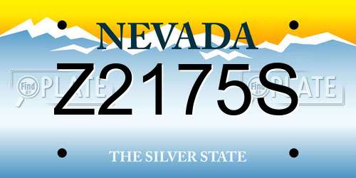 Z2175S Nevada License Plate