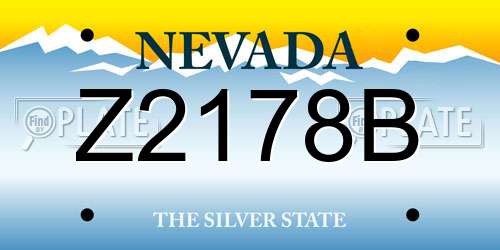 Z2178B Nevada License Plate