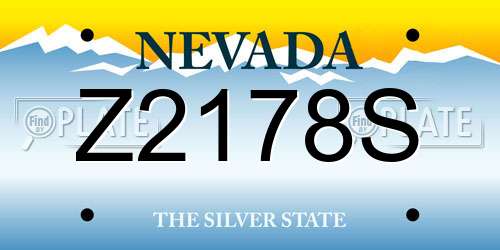 Z2178S Nevada License Plate