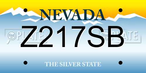 Z217SB Nevada License Plate
