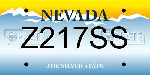 Z217SS Nevada License Plate