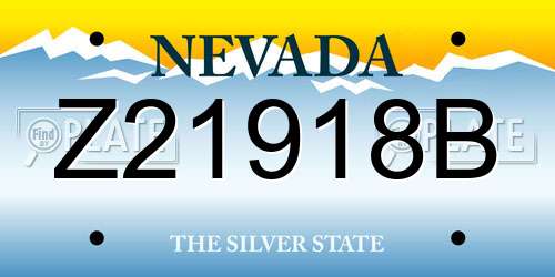 Z21918B Nevada License Plate