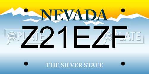 Z21EZF Nevada License Plate