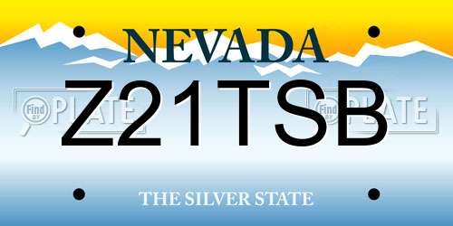 Z21TSB Nevada License Plate