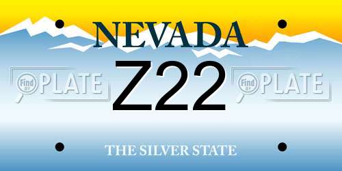 Z22 Nevada License Plate
