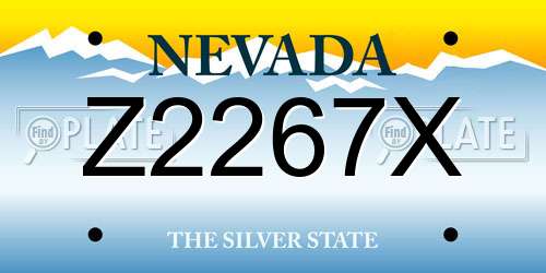 Z2267X Nevada License Plate
