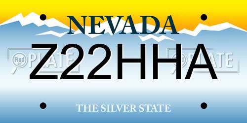 Z22HHA Nevada License Plate