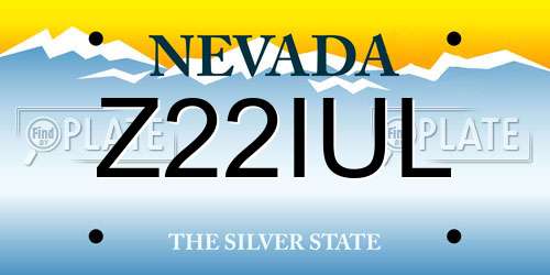 Z22IUL Nevada License Plate