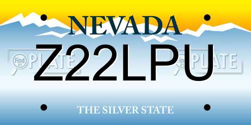 Z22LPU Nevada License Plate