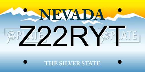 Z22RYT Nevada License Plate