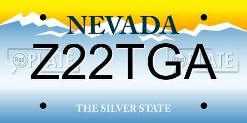 Z22TGA Nevada License Plate