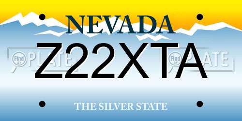Z22XTA Nevada License Plate