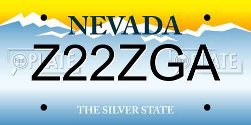 Z22ZGA Nevada License Plate