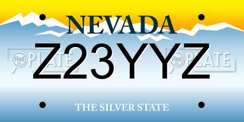 Z23YYZ Nevada License Plate