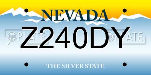 Z240DY Nevada License Plate