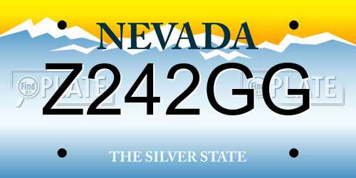 Z242GG Nevada License Plate