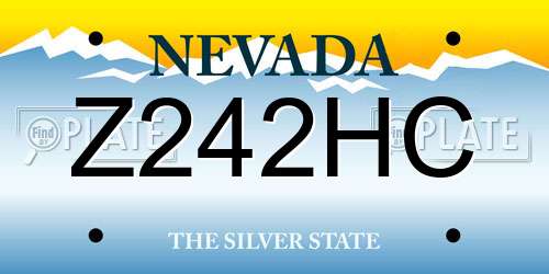 Z242HC Nevada License Plate