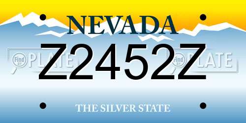 Z2452Z Nevada License Plate