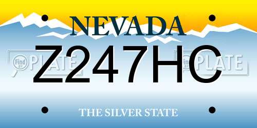 Z247HC Nevada License Plate