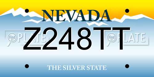 Z248TT Nevada License Plate