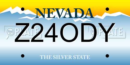 Z24ODY Nevada License Plate