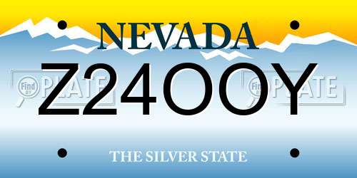Z24OOY Nevada License Plate