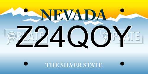 Z24QOY Nevada License Plate