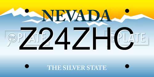 Z24ZHC Nevada License Plate