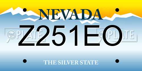 Z251EO Nevada License Plate