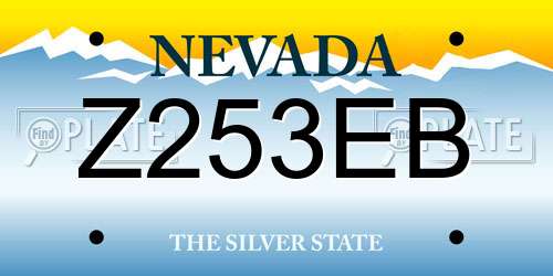 Z253EB Nevada License Plate