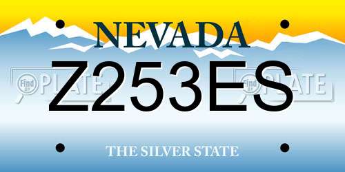Z253ES Nevada License Plate
