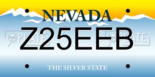 Z25EEB Nevada License Plate