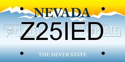 Z25IED Nevada License Plate