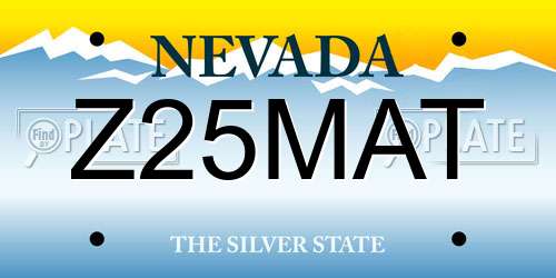 Z25MAT Nevada License Plate