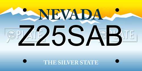 Z25SAB Nevada License Plate
