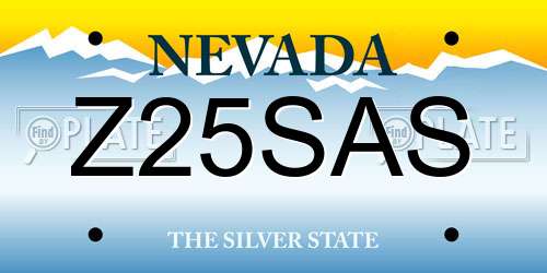 Z25SAS Nevada License Plate