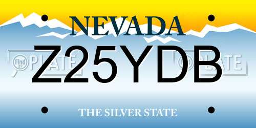 Z25YDB Nevada License Plate
