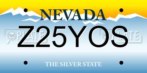 Z25YOS Nevada License Plate