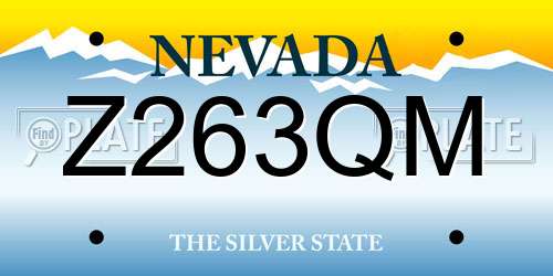 Z263QM Nevada License Plate