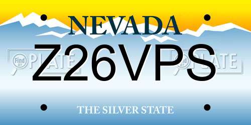Z26VPS Nevada License Plate